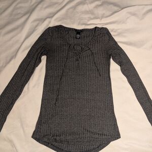 Rue21 Charcoal Long Sleeve Top